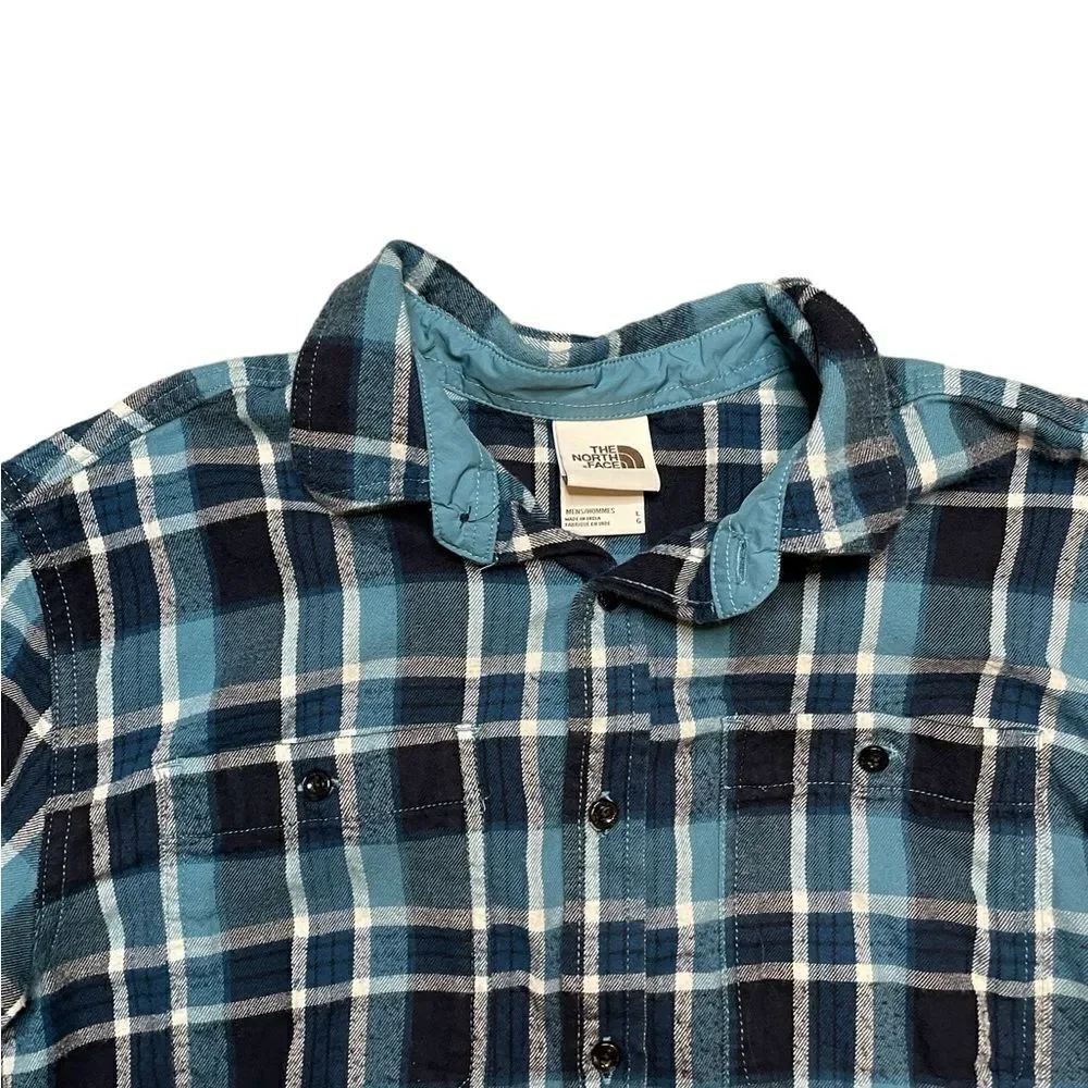THE NORTH FACE Men's Arroyo Flannel Shirt Blue Plaid Size Large
